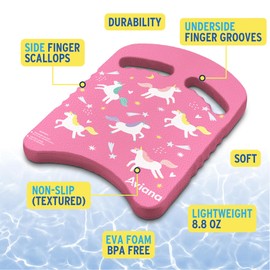 Junior Kickboard Buoy for Youth Children & Toddlers Swimming Aid & Exercise Training Board for Kids to Learn to Swim with Kick Boards in Pool BPA Free (Unicorn)