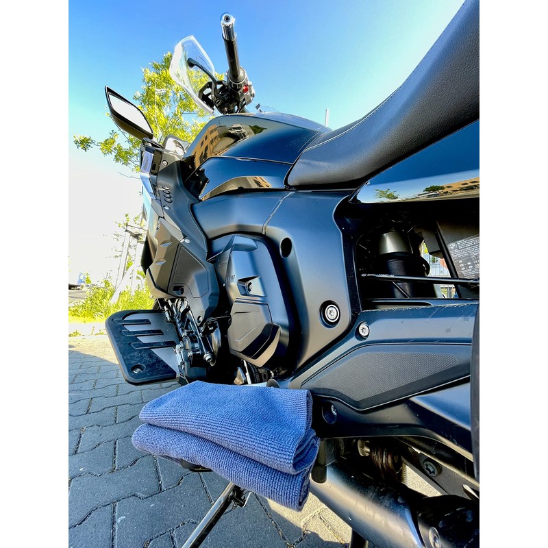 Glart 42AAM Set of 2 Microfibre Cloths Anthracite for Motorcycle