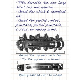 Daffodil Hair Clip, Hand Crafted Metal Barrette Made in the USA with a Large 80mm Clip by Oberon Design