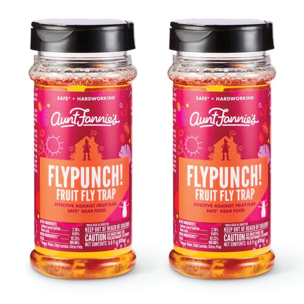 Aunt Fannie’s FlyPunch Fruit Fly Trap (2 Pack): for Indoor