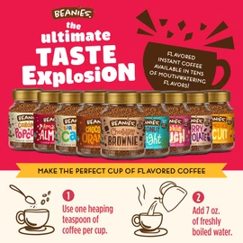 Beanies Caramel Popcorn Flavour Instant Coffee 50g, 6 Pack