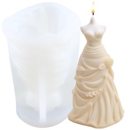 Wedding Dress Candle Silicone Mold Princess Dress Resin Casting Molds for Candle Making Polymer Clay Craft Aromatherapy Plaster Candles Home Decoration
