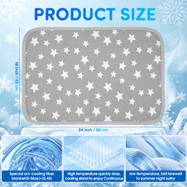 Flutesan Cat Cooling Blanket 24" x 16", Q-max>0.45 Small Dog Cooling Mat, Ice Silk Cool Touch Bed Cover Washable Pet Pad, Soft Dog Puppy Throw, Furniture Couch Protector Bed Cover for Pet Sleep