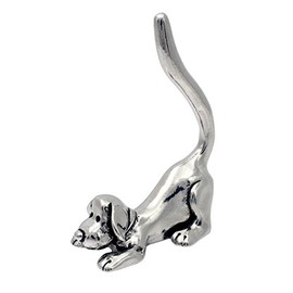 Dog Stretching Ring Holder (Pewter) Yoga Pose