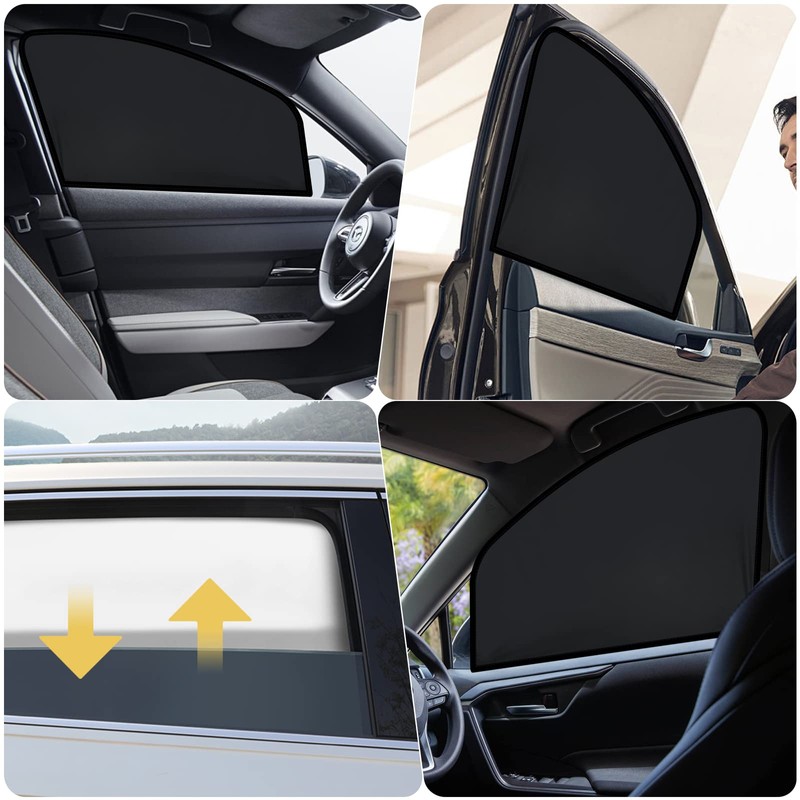 WD&CD Car Curtains, Set of 2, Magnet, Light Blocking, Easy