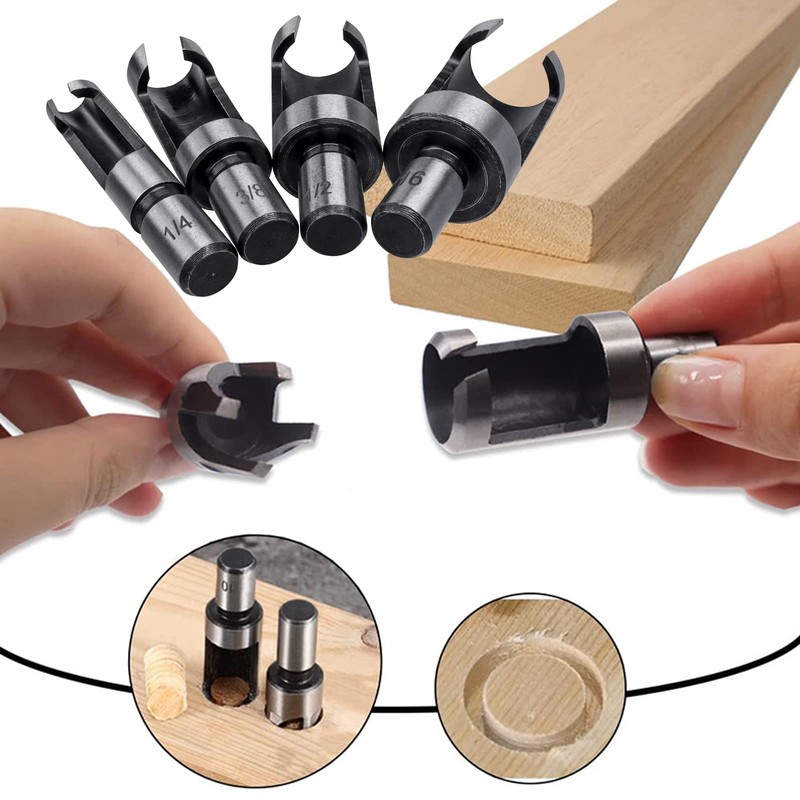 Bestgle Tenon Drill Bit Set 8 Pieces Wood Plug Cutter