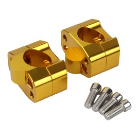 1 1/8" 28MM Motorcycle CNC HandleBar Bar,Dirt Bike Risers Mount Clamp For Universal ATV Motocross Enduro-Gold