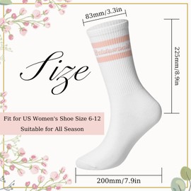 Geyoga Bridesmaid Socks for Women Cotton Bridesmaid Wedding Socks Gifts for Bridal Engagement Wedding Party Favors(White Pink)