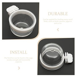 Balacoo 5 Piezas Comedero para Aves: Comedero De Jaula Pájaros Desmontable Vaso Plástico Transparente para Comida Loros Cuenco Agua Colgante para Pájaros Pequeños Loros Canarios Pinzones