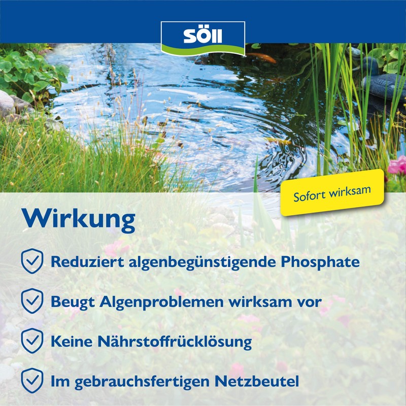 Söll 81799 Turbo Phosphate Binder, 600 g, Immediately Effective Pond