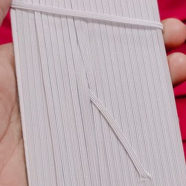 Noshad® 3mm -1/8" White Flat Elastic Band Cord for Sewing DIY Mask, Arts and Crafts, Dressmaking, Haberdashery and Clothing Accessory, Material, Supplies Thin Strip of Garter (10 Meter)