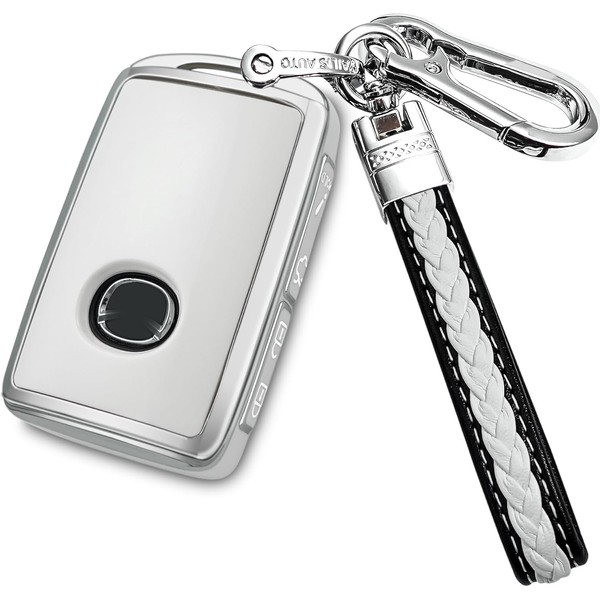 Yonmcfn for mazda key fob cover with metal/leather keychain,TPU 4