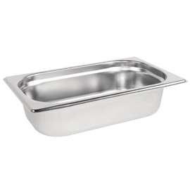 Vogue K818 Edelstahlpfanne, 1/4 Gastronorm, 1,7 l, 65mm tief, Lebensmittelbehälter, Silberfarben