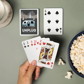 Land Between The Lakes, Go Unplug (Retro Camper), Vector Style (52 Playing Cards, Poker Size Card Deck with Jokers)
