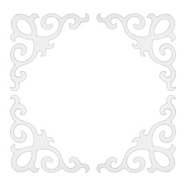 uxcell 4 Pcs Seif-Adhesive Wall Sticker Mirror Decals, Acrylic Hollow Mirror Tiles Sticker Applique Corner Hollow Stickers for Home Room Background Decoration, Silver (10x10cm)