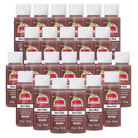 Apple Barrel Acrylic Paint in Assorted Colors (2 oz), 20577, Barn Red (Pack of 24)