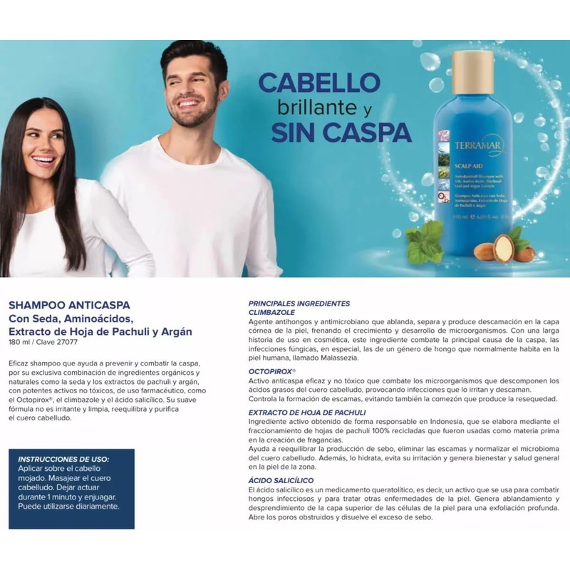 SHAMPOO ANTICASPA INGREDIENTES ORGANICOS Y NATURALES NO IRRITA, LIMPIA REEQUILIBRA