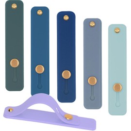 Meroqeel 6 Pack Blue Phone Finger Holder Grip Handle Kickstand, Universal Compatible 4-8 inch Smartphones & Tablets, Retractable Finger Strap, Minimalist Style