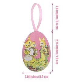 AWAMED 12 Pieces Easter Hanging Eggs Colorful Plastic Easter Eggs Easter Hanging Ornaments DIY Crafts Easter Decorations, Random Styles