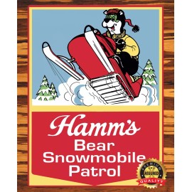 Hamm's Bear - Snowmobile Patrol - Man Cave - Metal Beer Sign 11 x 14