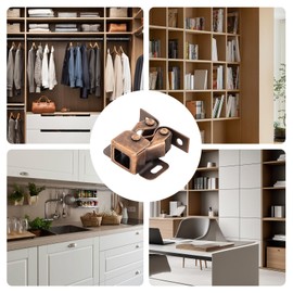 30 PCS Cabinet Latch, Rv Cabinet Door Latch, with Screws, Double Roller, Easy Installation, Suitable for Closet Doors Kitchen (Red Antique Color)