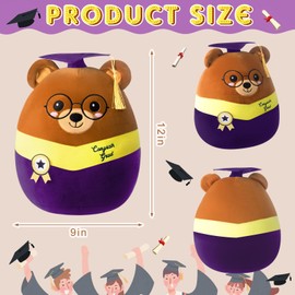 Blueweenly Graduation Bear 12 Inch Large Stuffed Animal Plush with Cap Class of 2025 Graduation Gifts Bear for Her, for Him, for College, Present Doll Gifts Celebratory Souvenir(Purple)