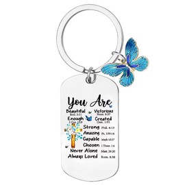 Cross Jesus keychain for Women Men Religion Christian Gifts for Bestie Best Friend Christmas Birthday Gifts for Oneself Friends Family Bible Verse Keychain for Backpack Rotating Cross Key Chain Ring