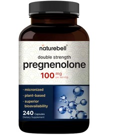 NatureBell Pregnenolone 100mg, 240 Capsules | 99% Purity, Micronized Grade for Higher Absorption, Plant Based – Natural Precursor, Brain, & Immune Health Supplement – Non-GMO, Soy Free