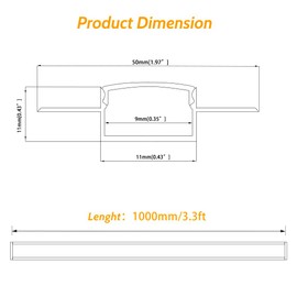 LEDLampsWorld Plaster-in LED Aluminum Channel, 10 Pack 3.3ft/1Meter LED Light Strip Diffuser Channel with Milky Cover, Trimless Drywall Aluminum LED Channel Profile for Ceiling and Wall
