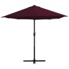 Bordeaux Red 181.1"x106.3" Garden Parasol with Aluminum Pole Sun ShelterColor: