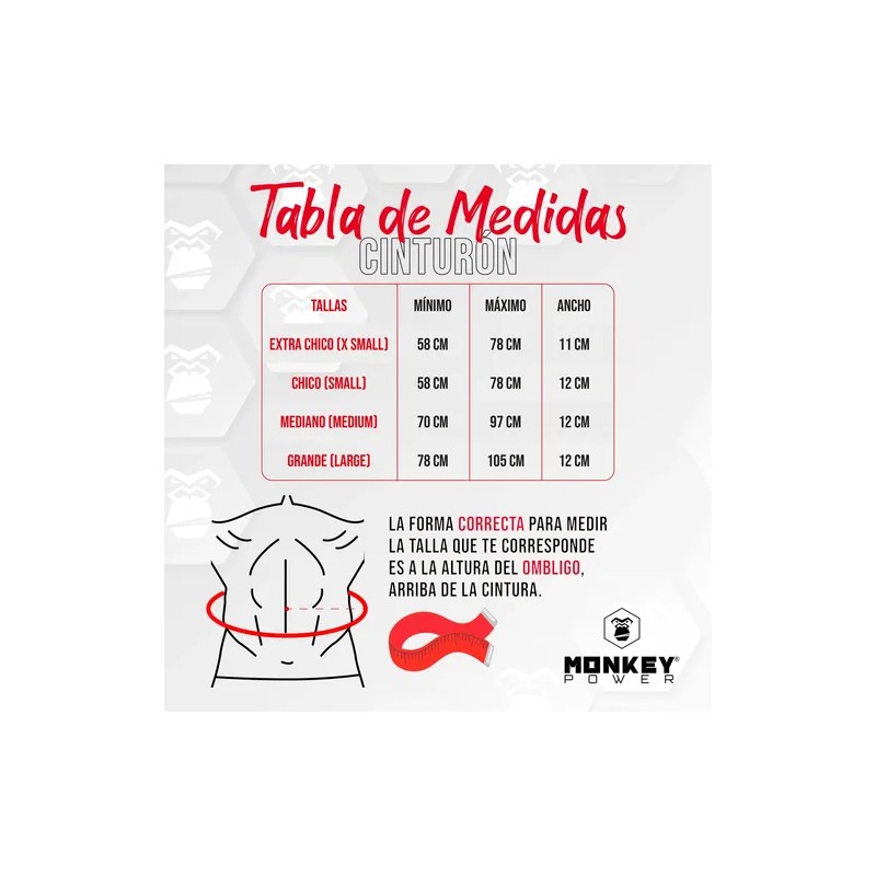 Cinturón Para Gym Monkey Power Lumbar Levantamiento