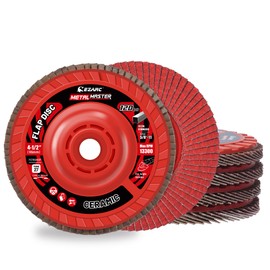 EZARC Flap Discs 120 Grit, 4-1/2" x 7/8" Ceramic Grain Flap Sanding Disc, Type 27 Heavy Duty Abrasive Trimmable Grinding Wheel Finishing for Stainless Steel, Sheet Metal (120 Grit, Count, 5)
