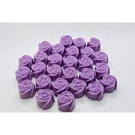 50 x Mini Rose Soap - Wedding Birthday Party Favours - Scented - BULK Oq (Purple - Bee Happy)