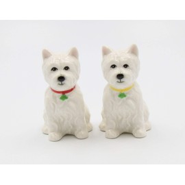 CG 20885 2.88" Ceramic Westie Dog Salt and Pepper Shaker, Set of 2