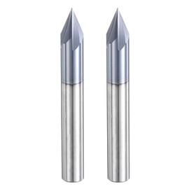 uxcell 5 Pcs 45 Degree V Groove Engraving Router Bit for CNC Tip and 4 Flutes 1/4 Inch Shank Carving Bit Nano Coated Carbide End Mill for Carving Engraving