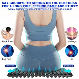 Nordswal Silikon-Luftkissen-Sitzkissen, ergonomisches 330-Grad-Mini-Airbag-Design mit 4950 Berührungspunkten, rutschfestes, doppelseitiges Massagekissen für Bürostuhl, Autositz, Sofa, Barhocker,