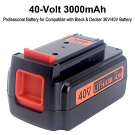 Biswaye 40V MAX 3.0Ah Lithium Battery Compatible with Black & Decker 36V/40V Max Battery LBX2040 LBX1540 LBX2540 LBXR2036 LBX2240 LBXR36 36V/40V Max Power Tools
