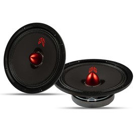 Guooreat MX80E1 Loudspeaker 8 Inch Midrange 560 Watts 6 Ohms Red Bullet, Premium Quality Audio Door Speakers for Car or Truck Stereo Sound System, Black (2 Speakers)