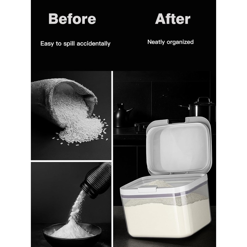 LivLab Mker Rice dispenser 5lbs Flour sugar storage containers with