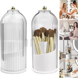 Mbja-dream Portable 3 Tiers Makeup Organizer Drawer Cosmetic Storage Box w/ Dustproof Cover