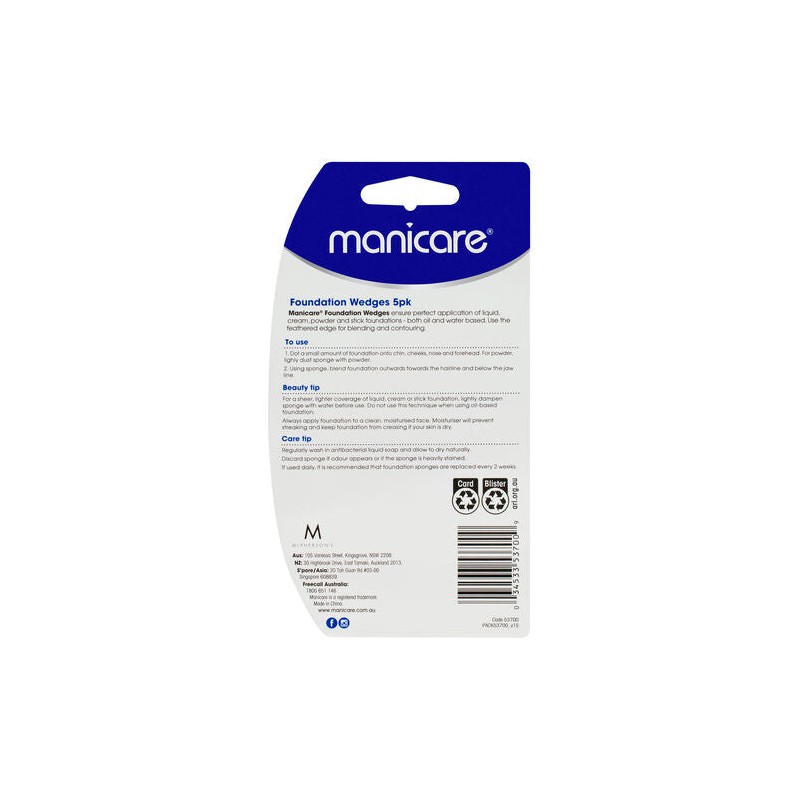 Manicare Latex Wedges Foundation Sponges 5 Pack