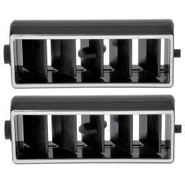 OER 1969-82 Center AC Dash Vent Deflector - Black w/Chrome Trim Pair
