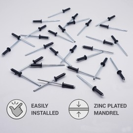 SKIR'CO Pack of 50 Painted Blind Rivets 4.0 x 14 mm, Dome Head, DIN 7337, Aluminium Rivets, Pop Rivets (50, Anthracite Grey RAL 7016)