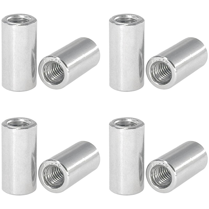 8 PCS Cylindrical Coupling Nuts, 304 Stainless Steel Round Connector