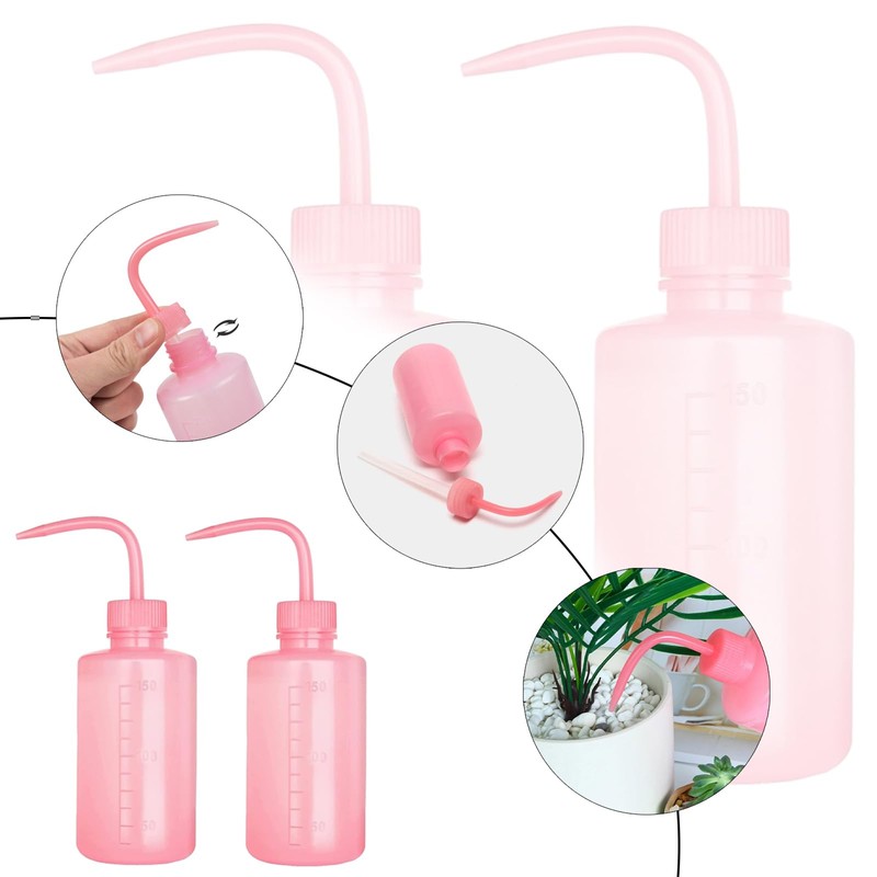 150ml Rinse Bottle for Eyelashes, 2 Pcs Pink Bottle with