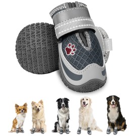 Eyein Dog Shoes Paw Protector Breathable Dog Shoes 2 Pack Grey Size 5