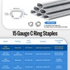 meite 15 Gauge 3/4" Hog Rings, Galvanized Hog Ring Staples