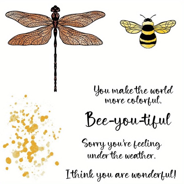 LZBRDY Summer Days Dragonfly and Bee Craft Stamps and Dies