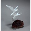 Seagull Pair Sculpture by John Perry Medium version Burl base
