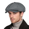 Lirixus Mens Newsboy Cap Flat Cap Beret Hat 8 Panel